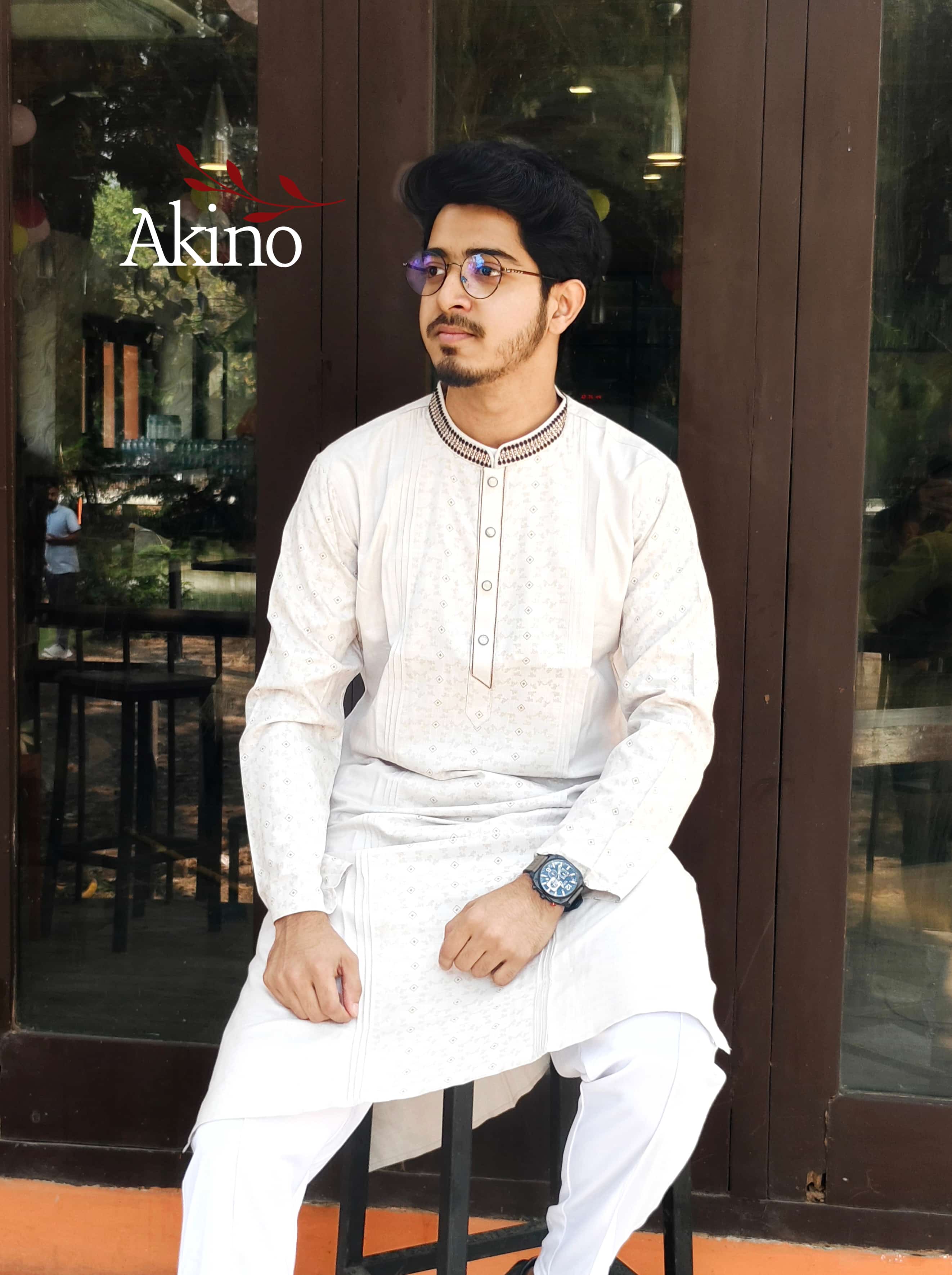 AKINO-SIGNATURE Pakistani Cotton Panjabi - View 2 - Premium Panjabi by Akino