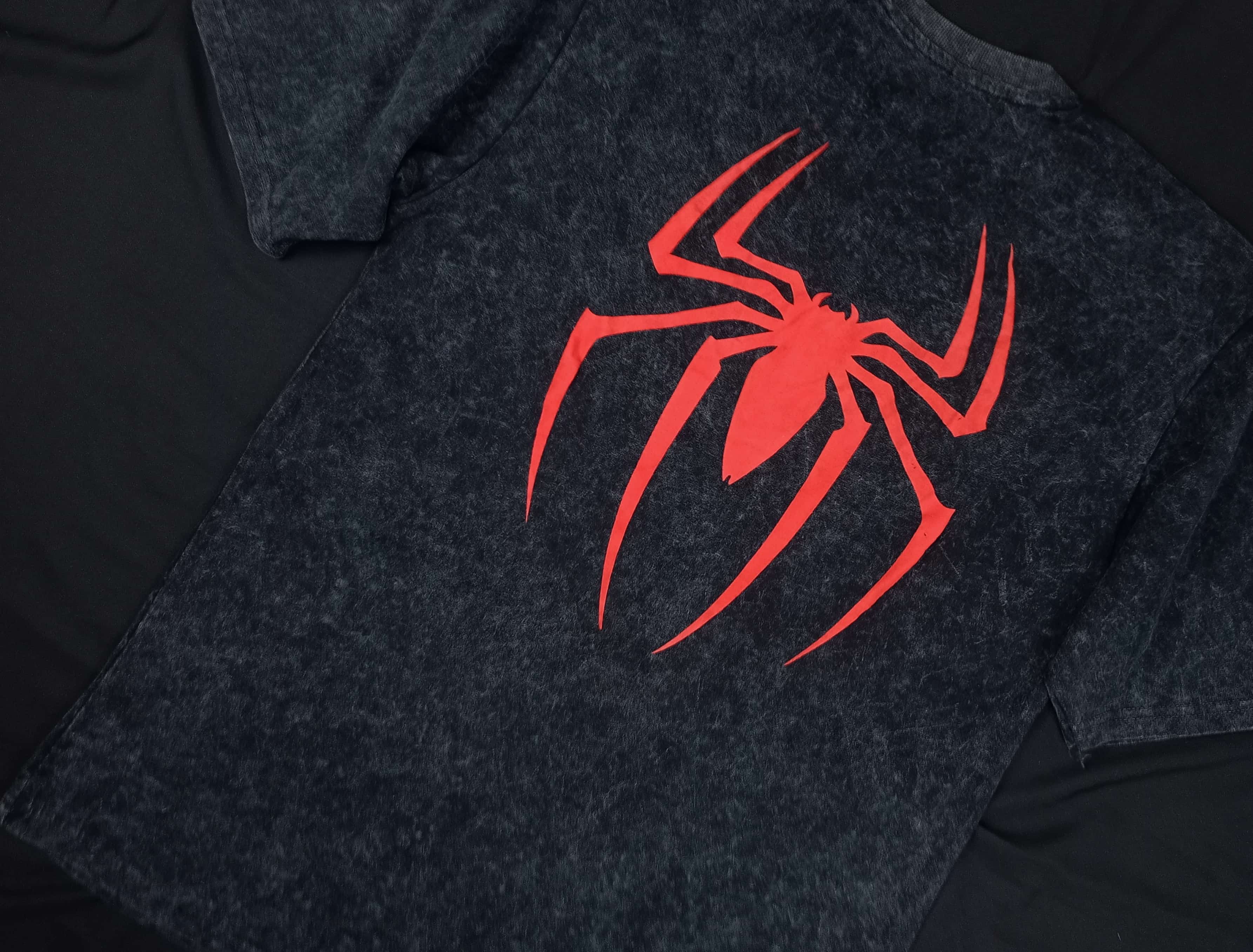 AKINO-DROP SHOULDER Acid Wash Spiderman - View 5 - Premium Panjabi by Akino